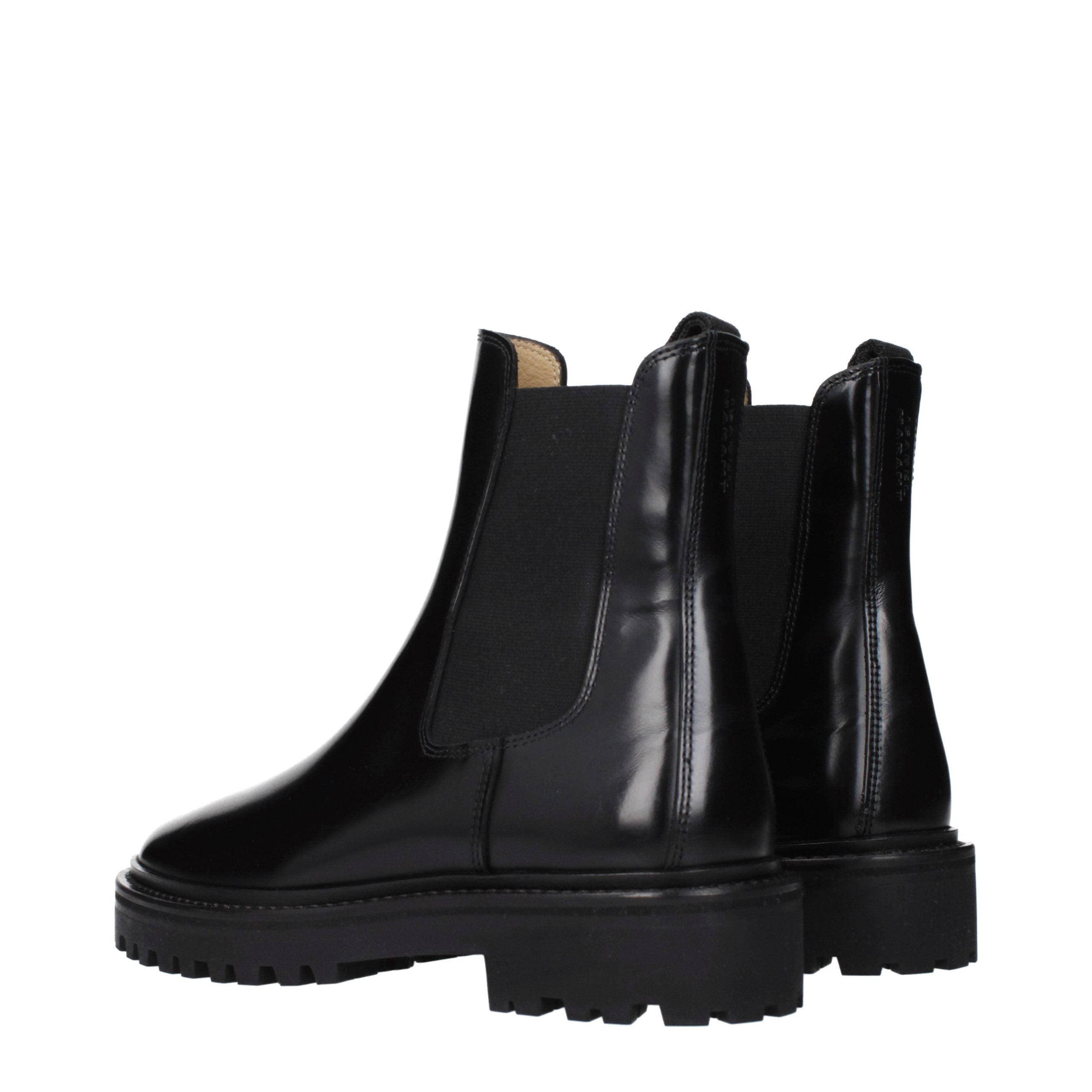 Black Leather Ankle Boots