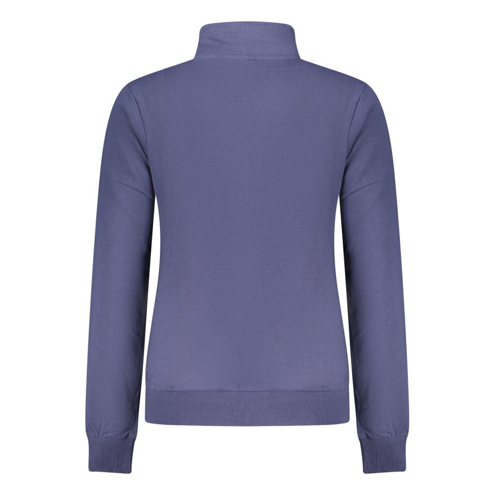 Blue Cotton Women Sweatshirt