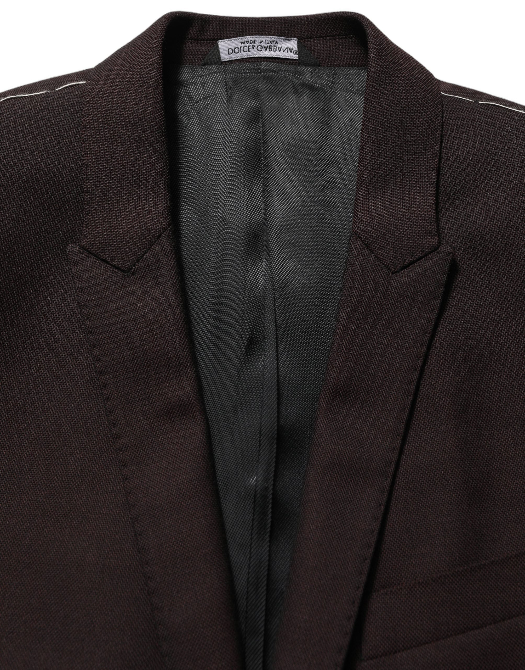 Brown Wool GOLD Single Breasted Men Jacket
