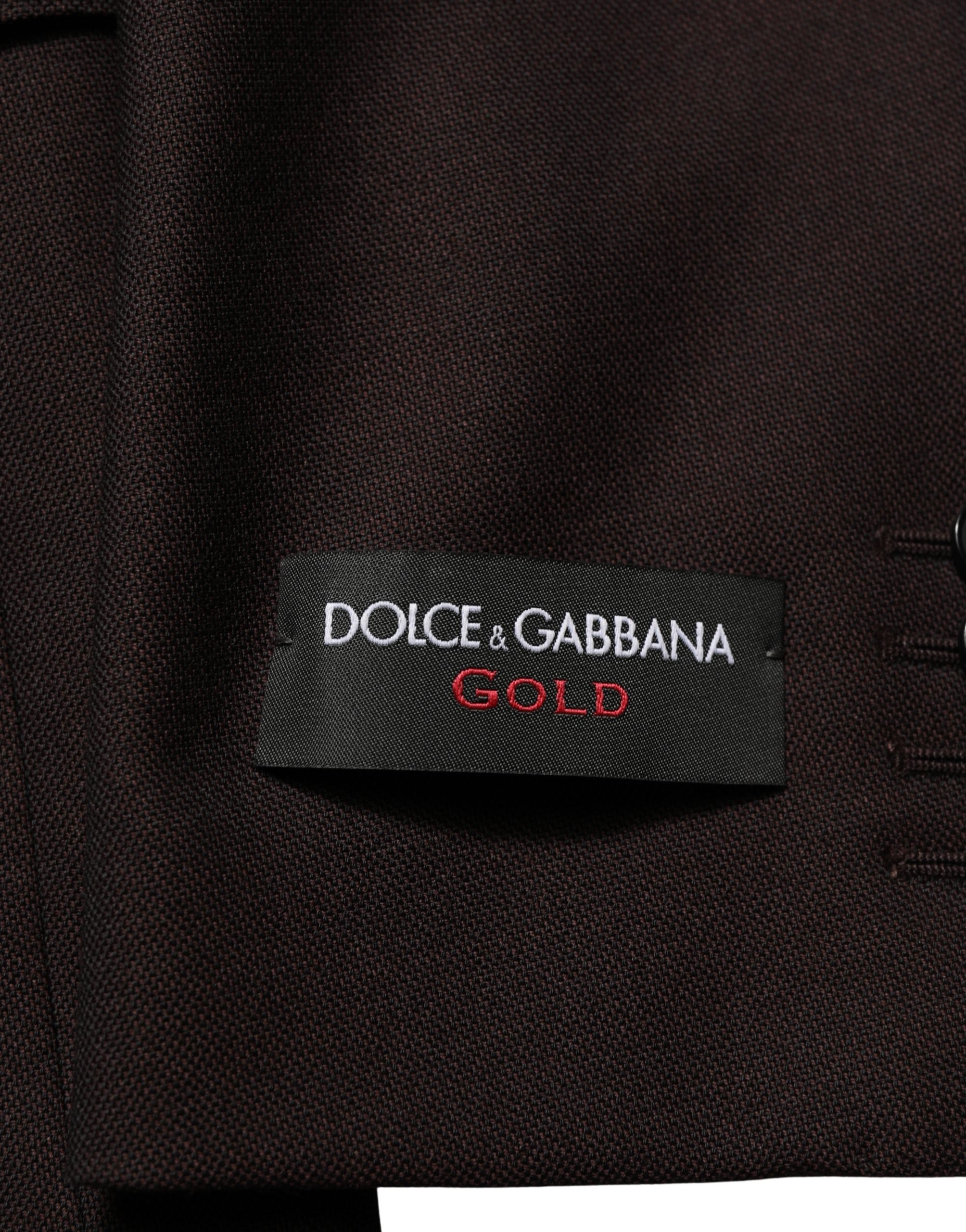 Brown Wool GOLD Single Breasted Men Jacket