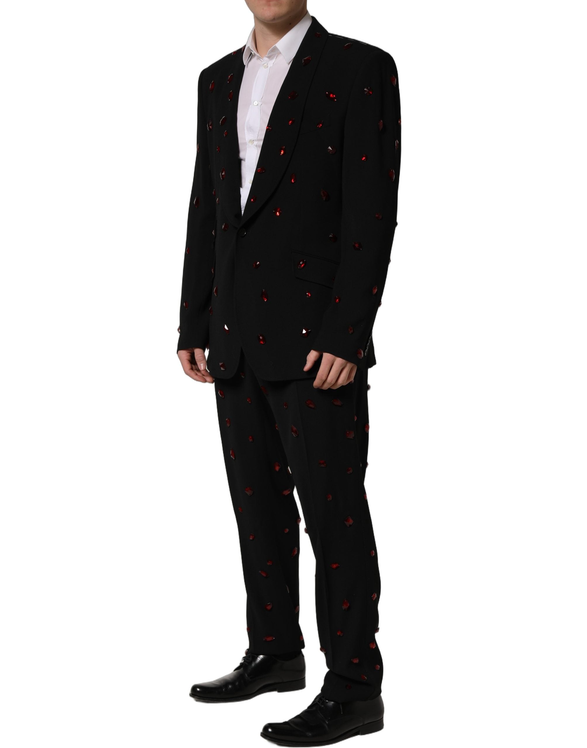 Black Crystal Embellished 2 Piece Suit