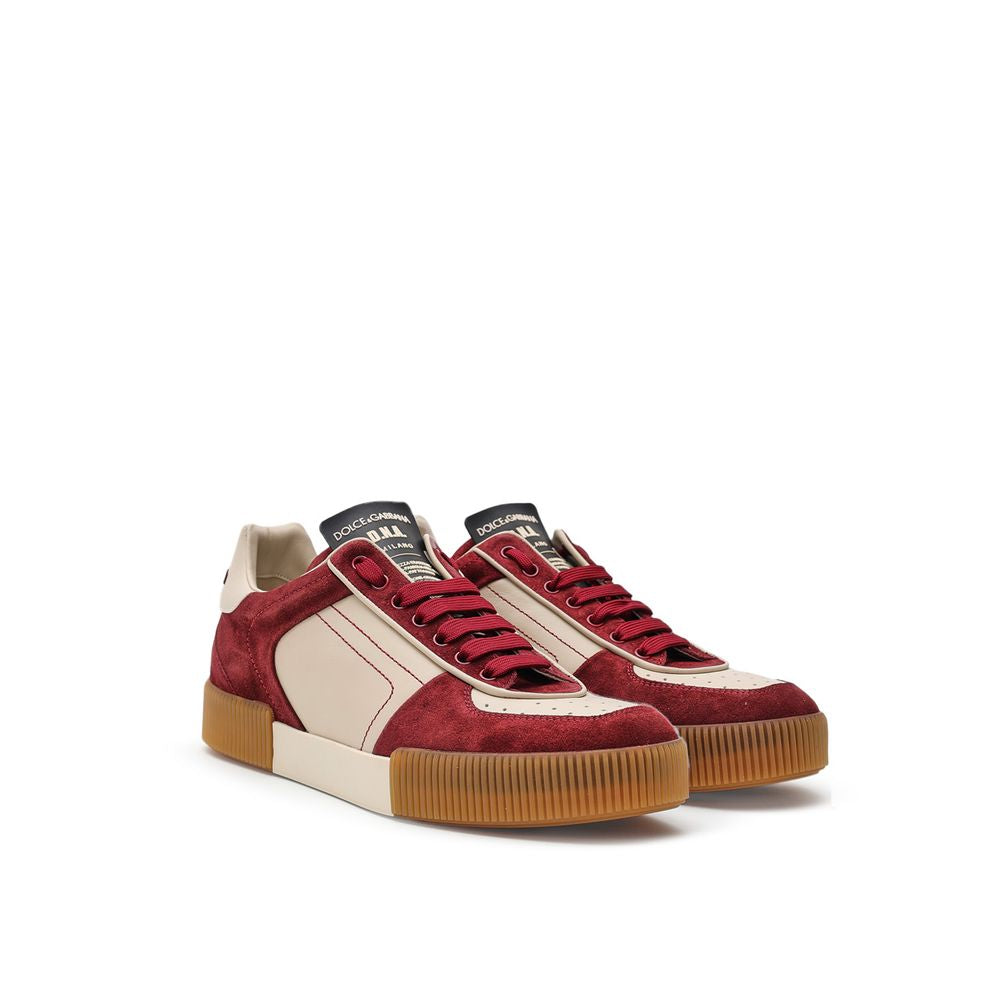 Bordeaux Leather Low Top Sneakers