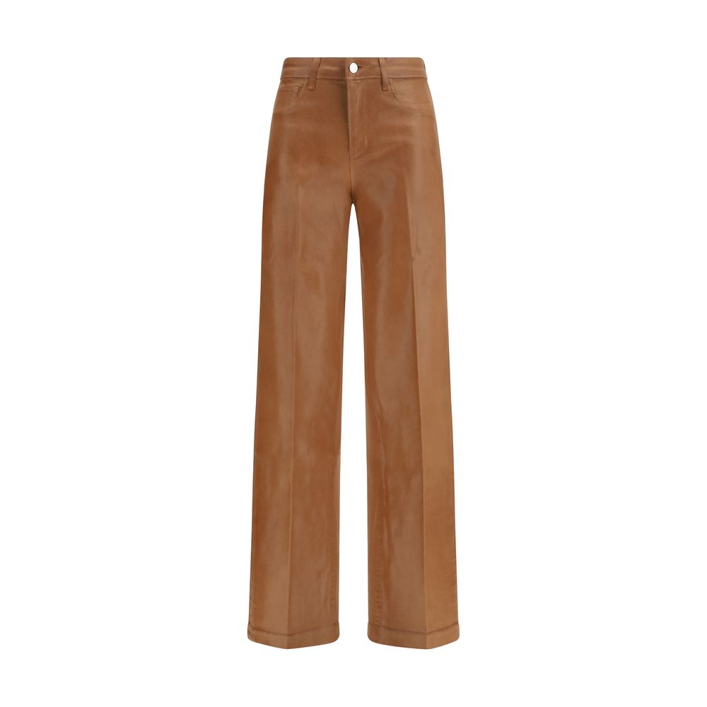 Beige Cotton High-Waisted Jean