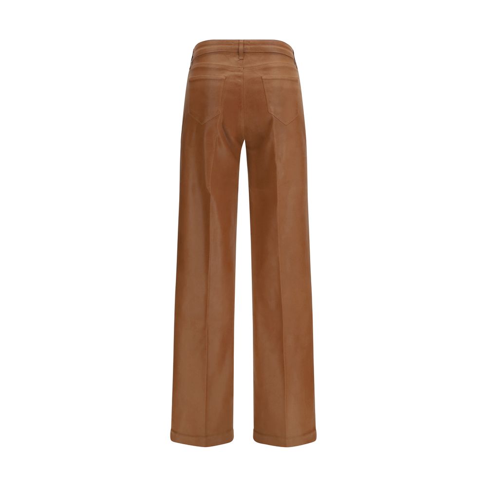 Beige Cotton High-Waisted Jean