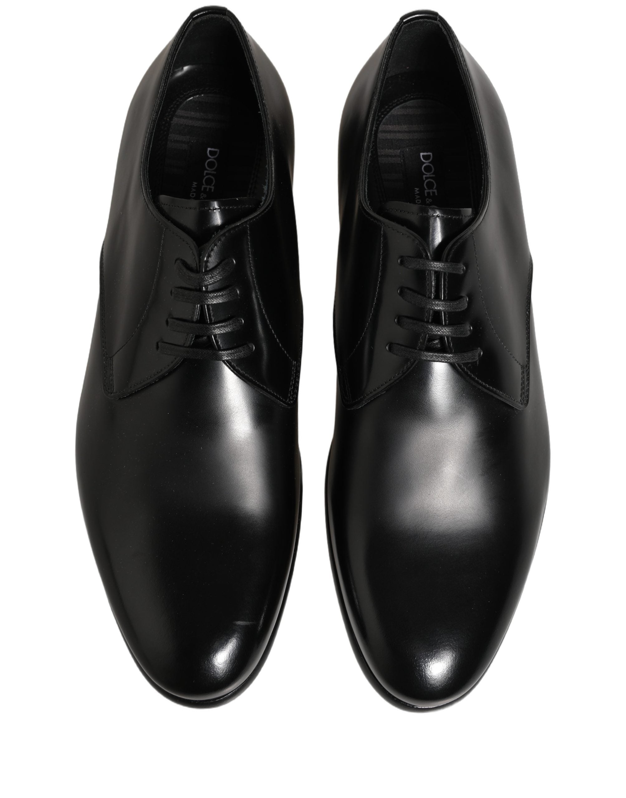 Black Leather Lace Up Derby Dress Shoes