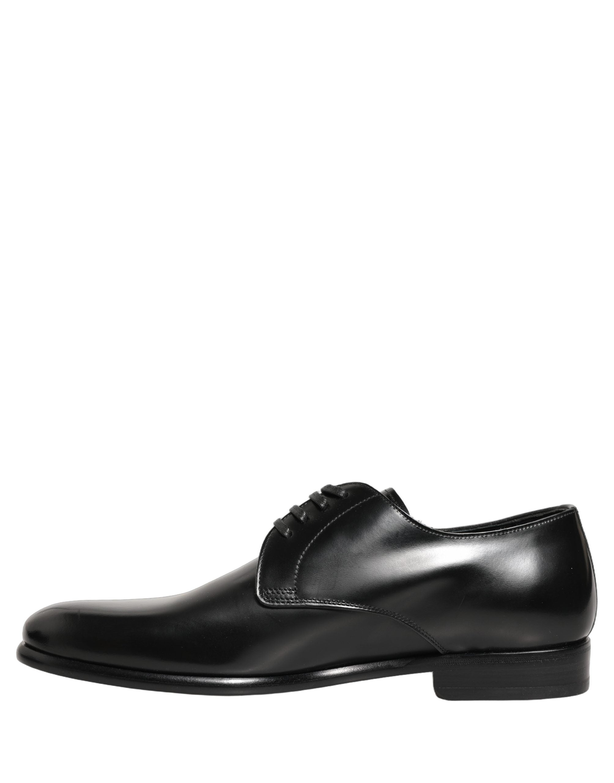 Black Leather Lace Up Derby Dress Shoes