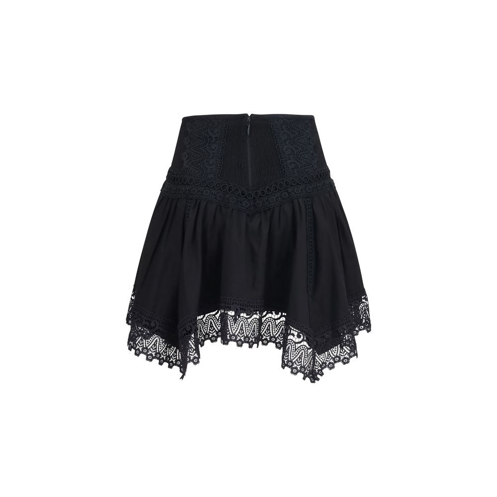 Black Cotton Mini Skirt