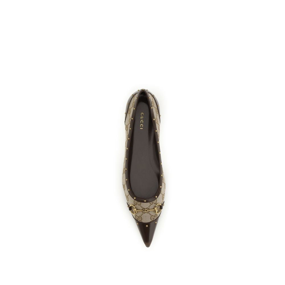 Beige Polyester Ballet Flats
