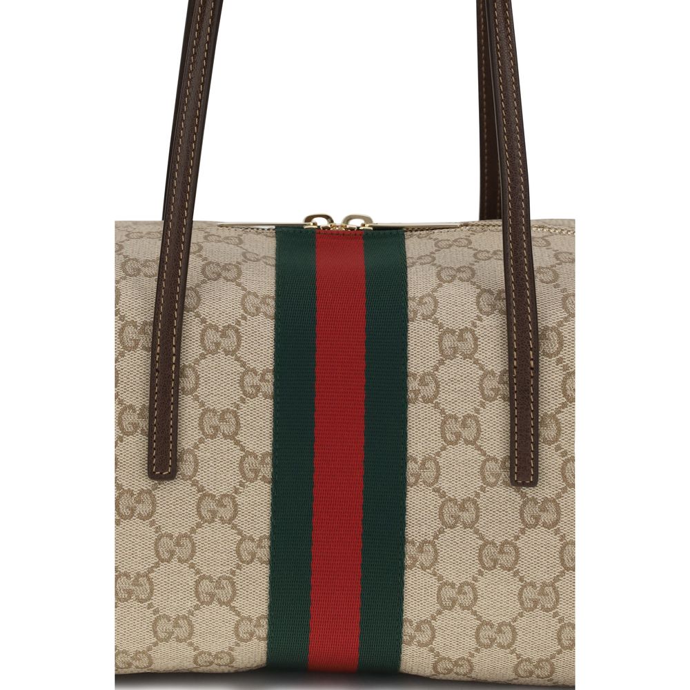 Beige Cotton Shoulder Bag