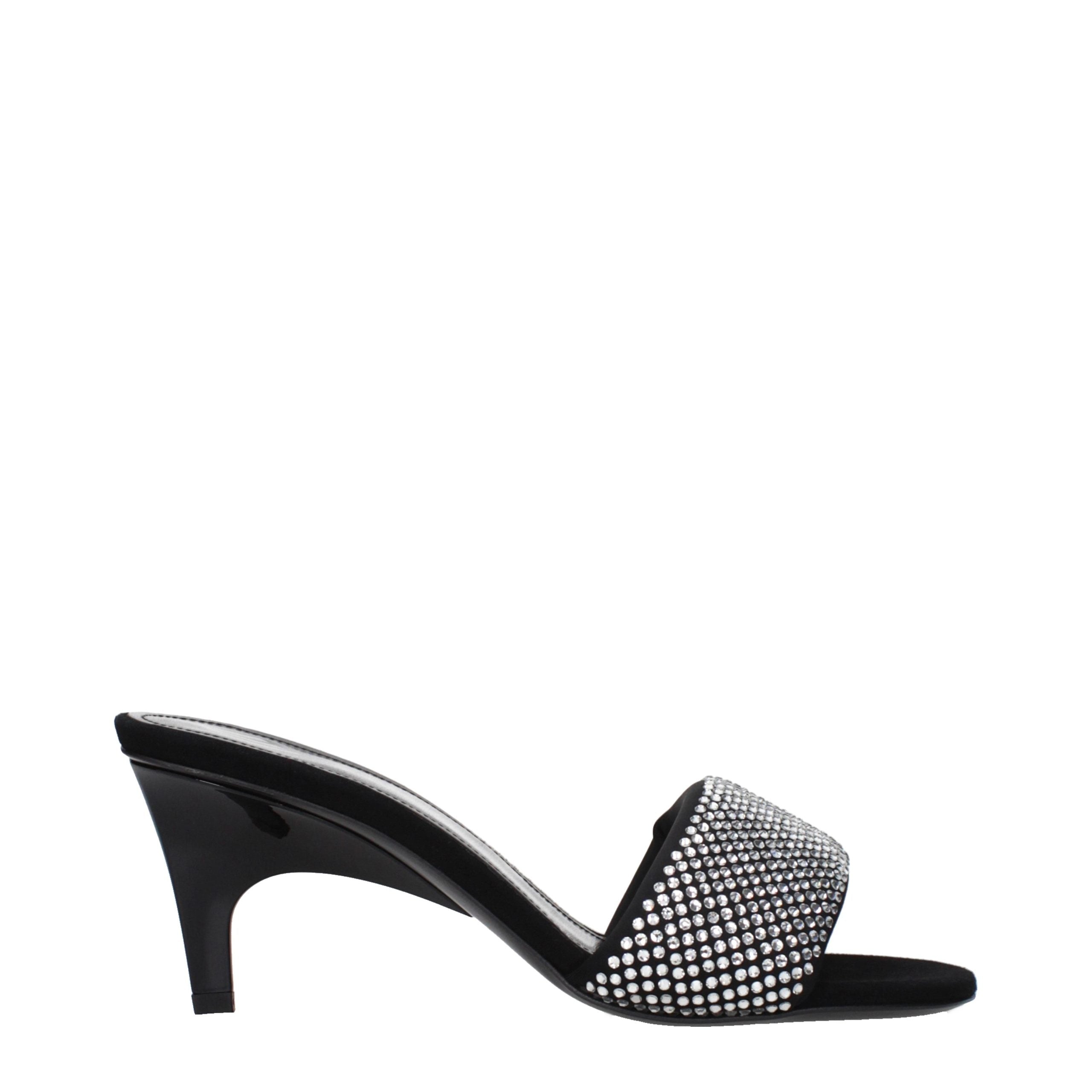 Black Fabric Platform Sandals