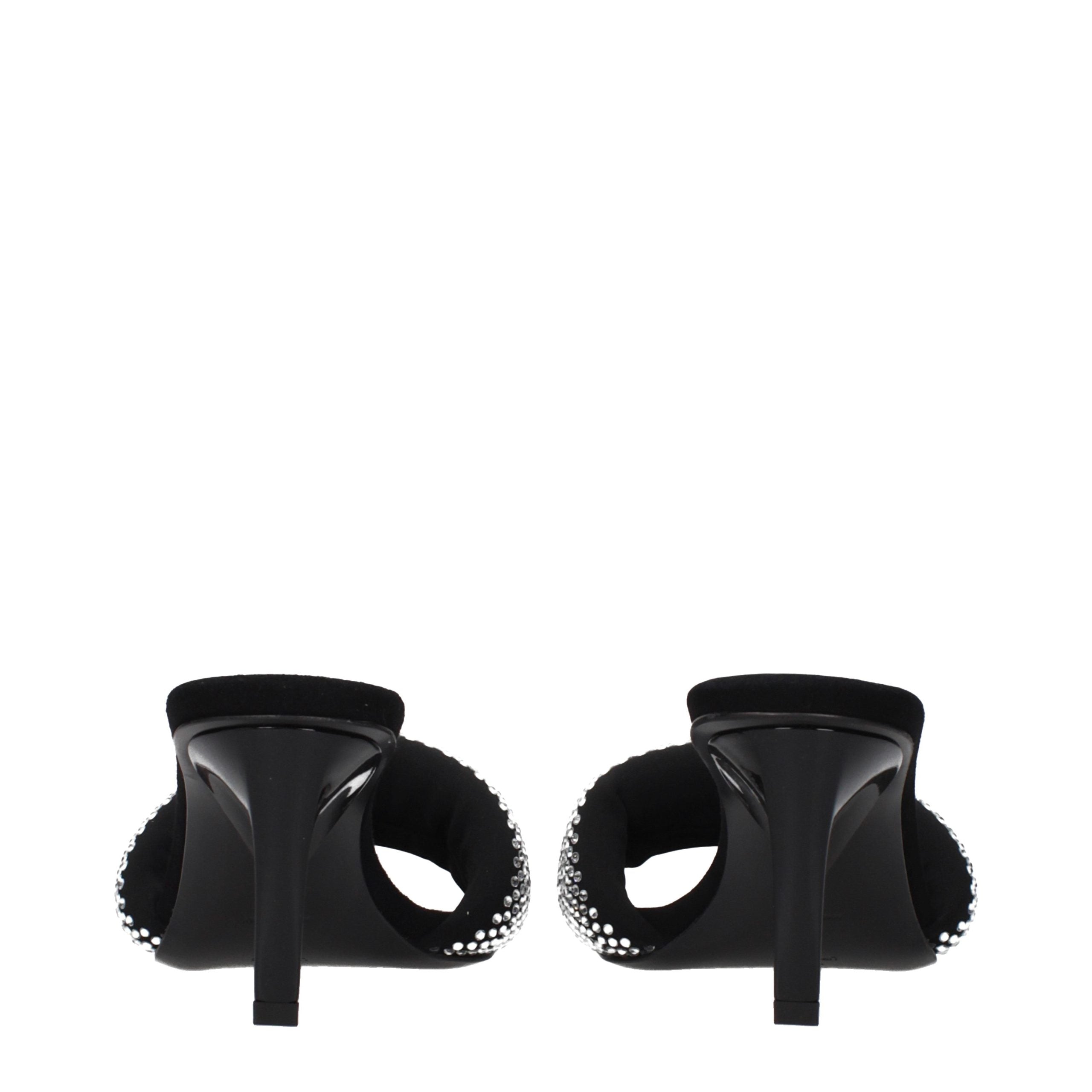 Black Fabric Platform Sandals