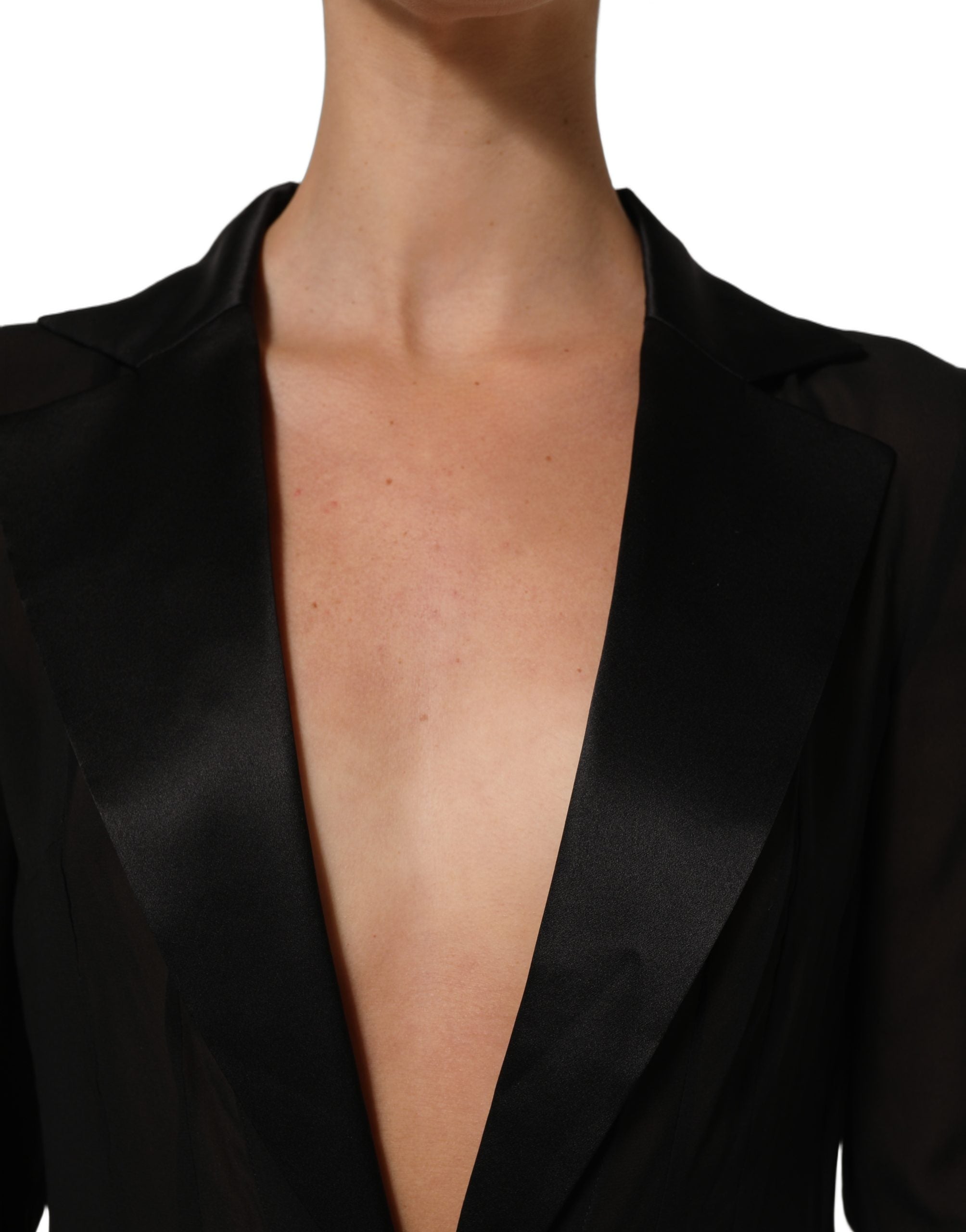 Black Silk Sheer Chiffon Long Maxi Dress