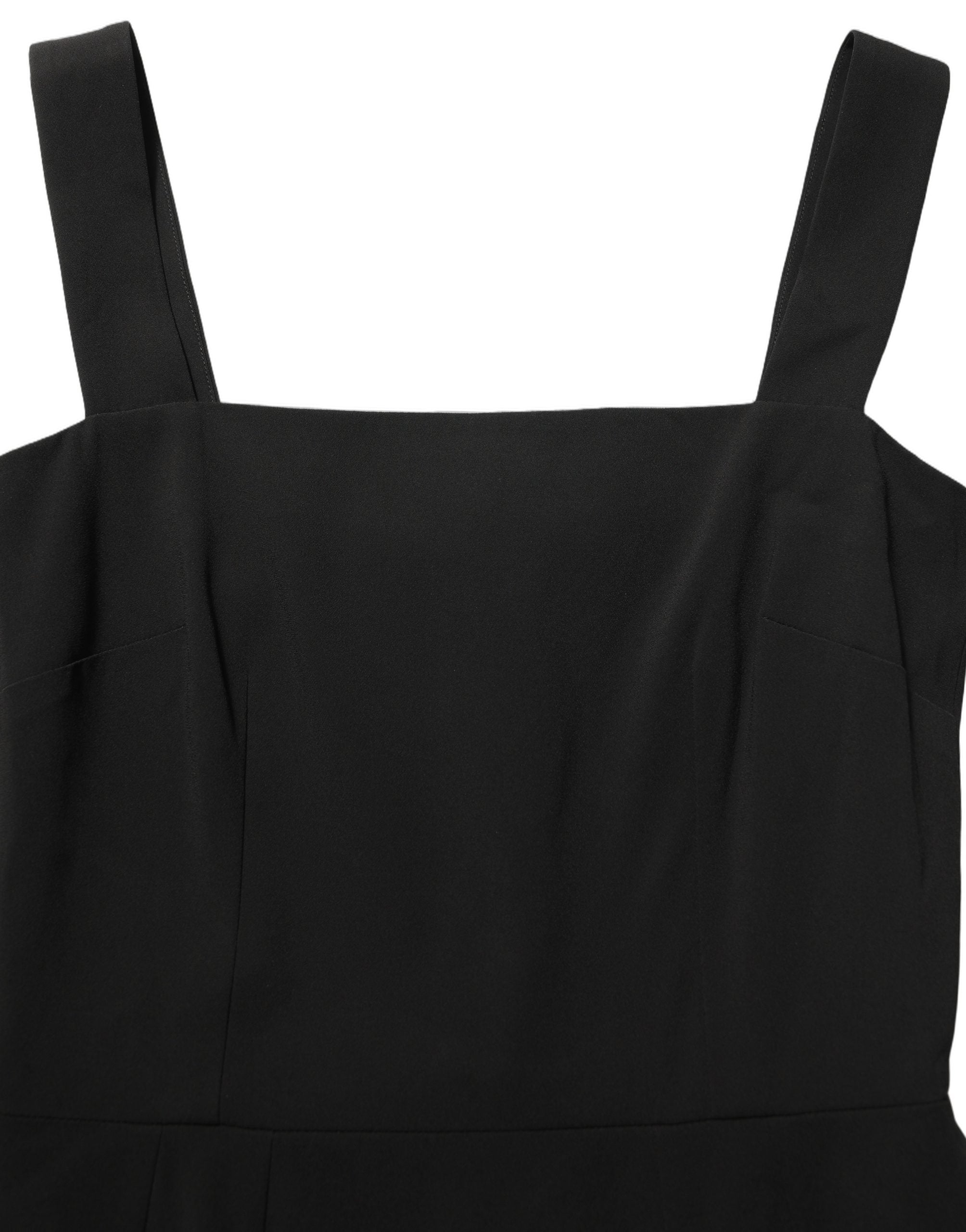Black Viscose Stretch Sheath Midi Dress