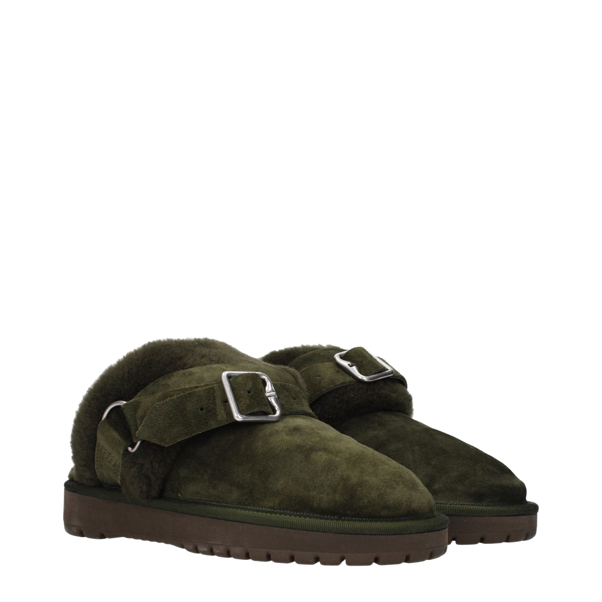 Green Leather Slippers