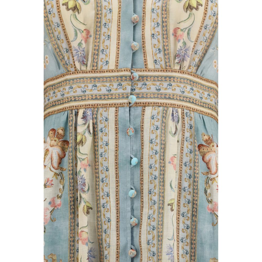 Multicolor Linen Casual Dress