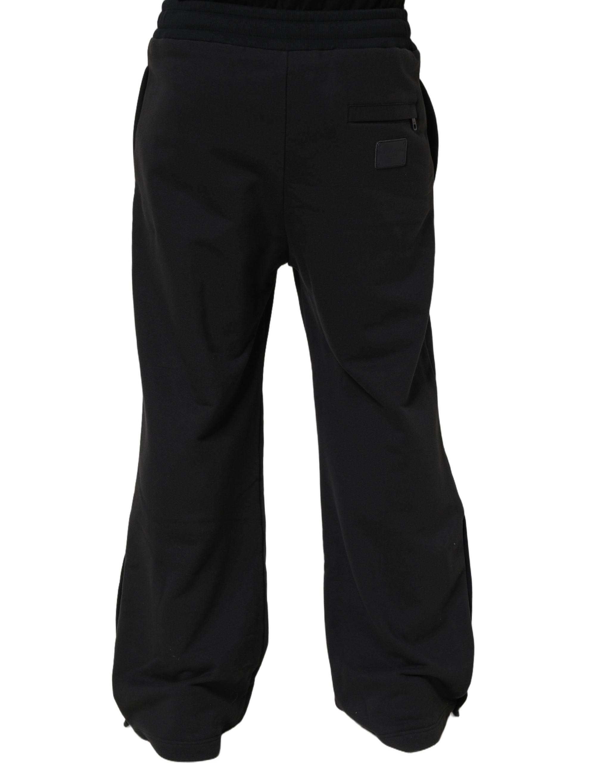 Black Drawstring Viscose Jogger Men Sweatpants Pants