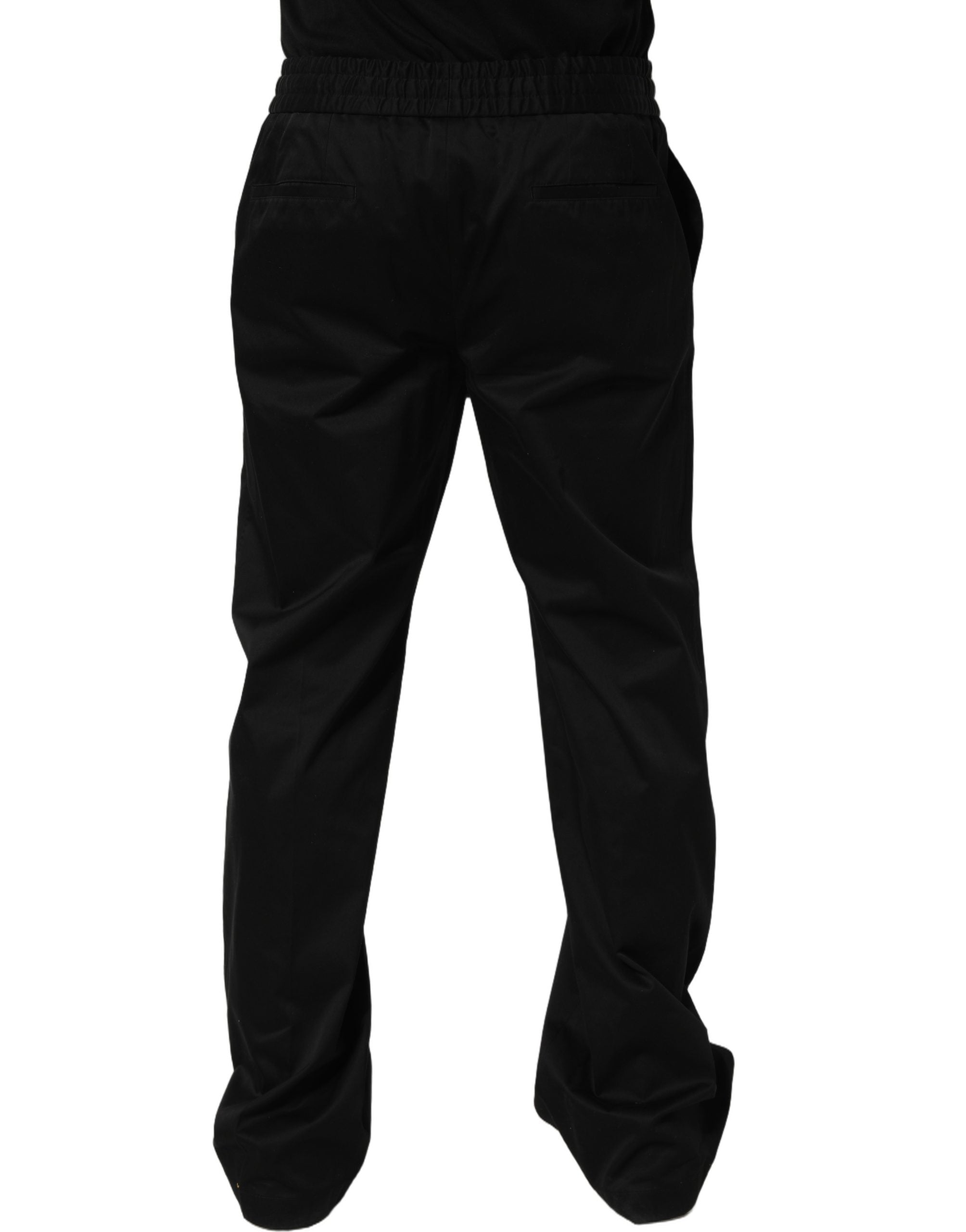 Black Drawstring Cotton Jogger Men Sweatpants Pants