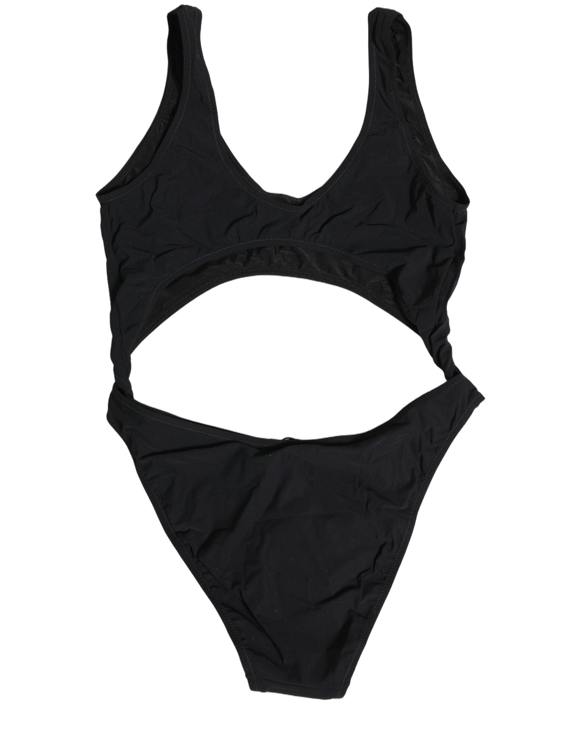 Black Cutout Logo One Piece Swimsuit Swimwear