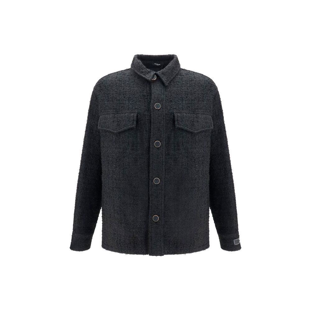 Black Cotton Full-Length Jacket