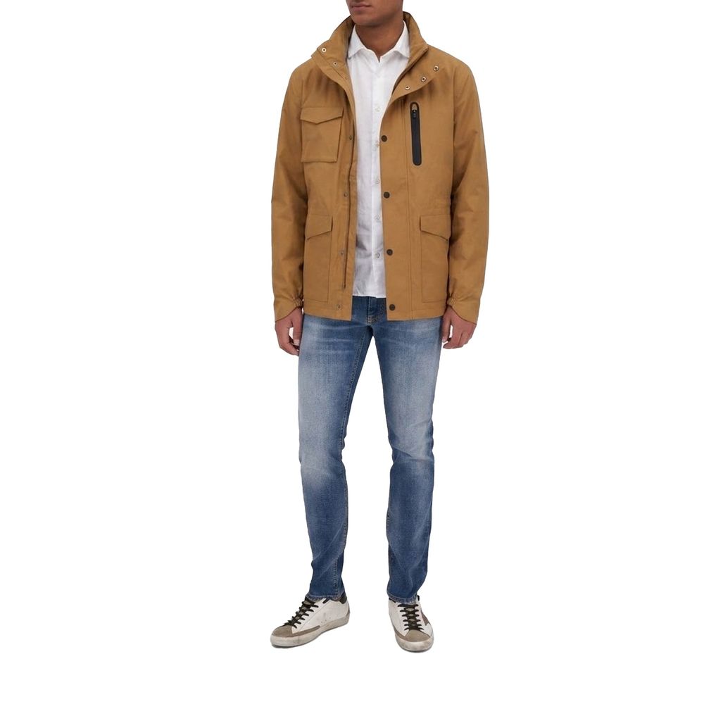 Brown Polyester Shell Jacket