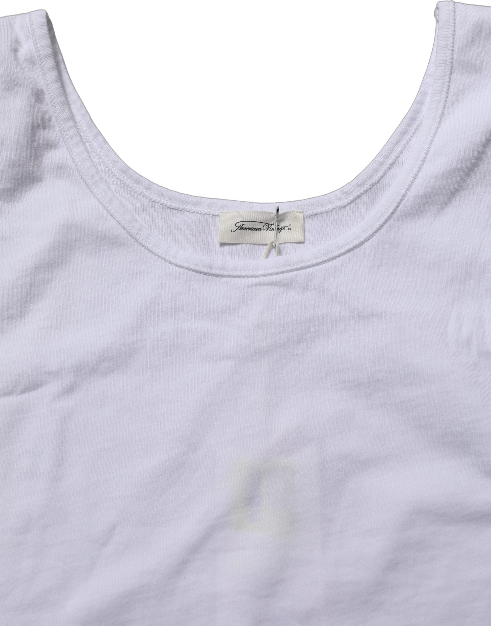White Cotton Round Neck Sleeveless Tank Top