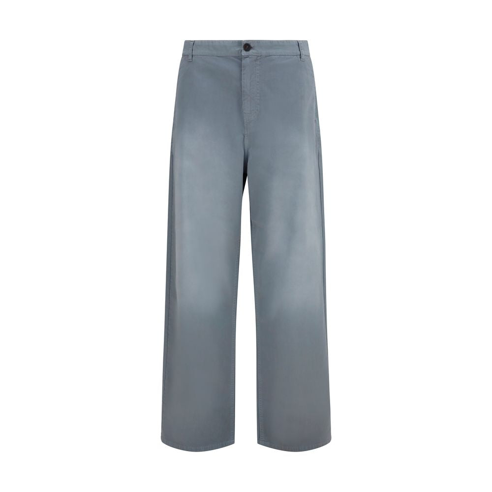 Gray Cotton Casual Pants