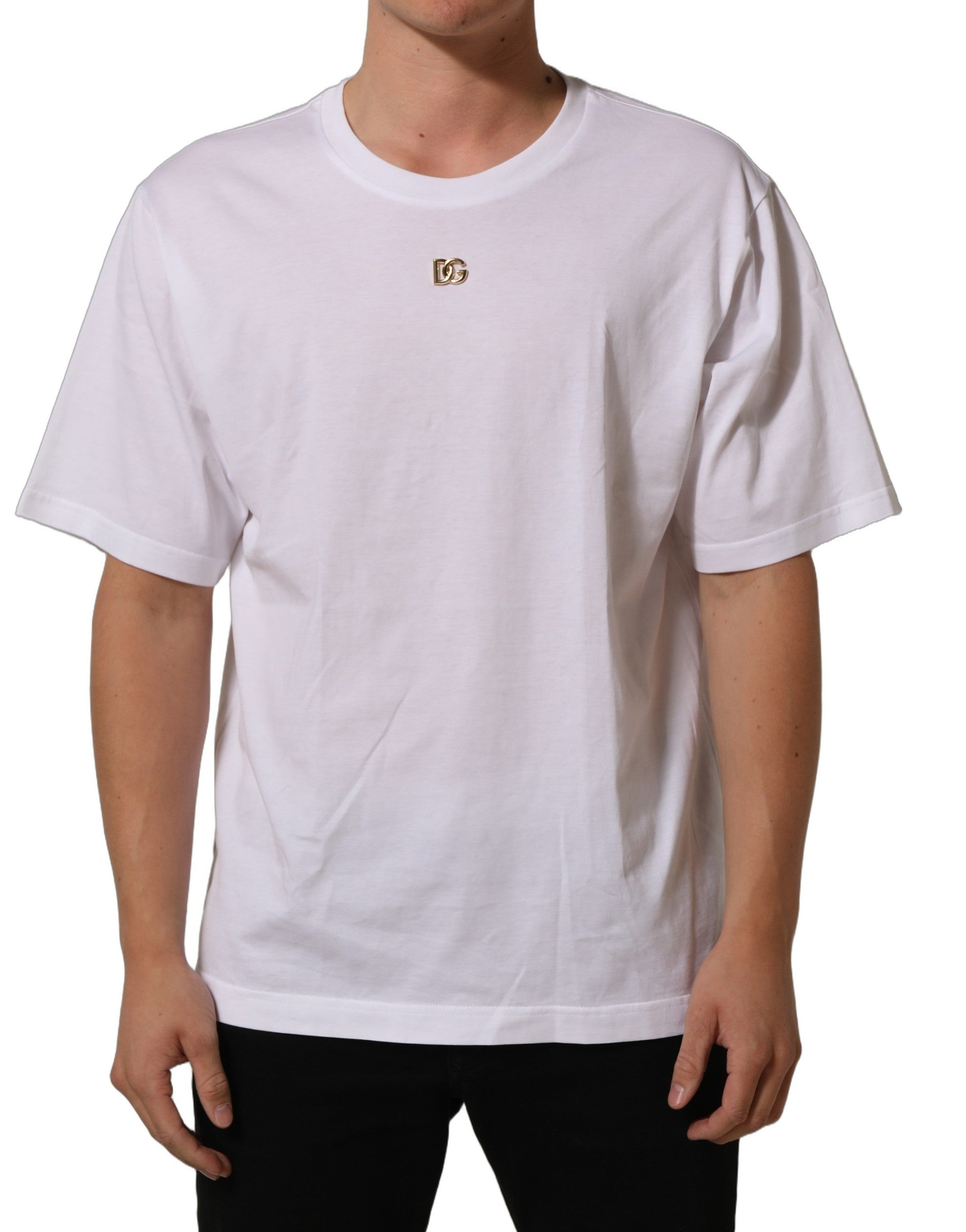 White Metal DG Logo Short Sleeves T-shirt