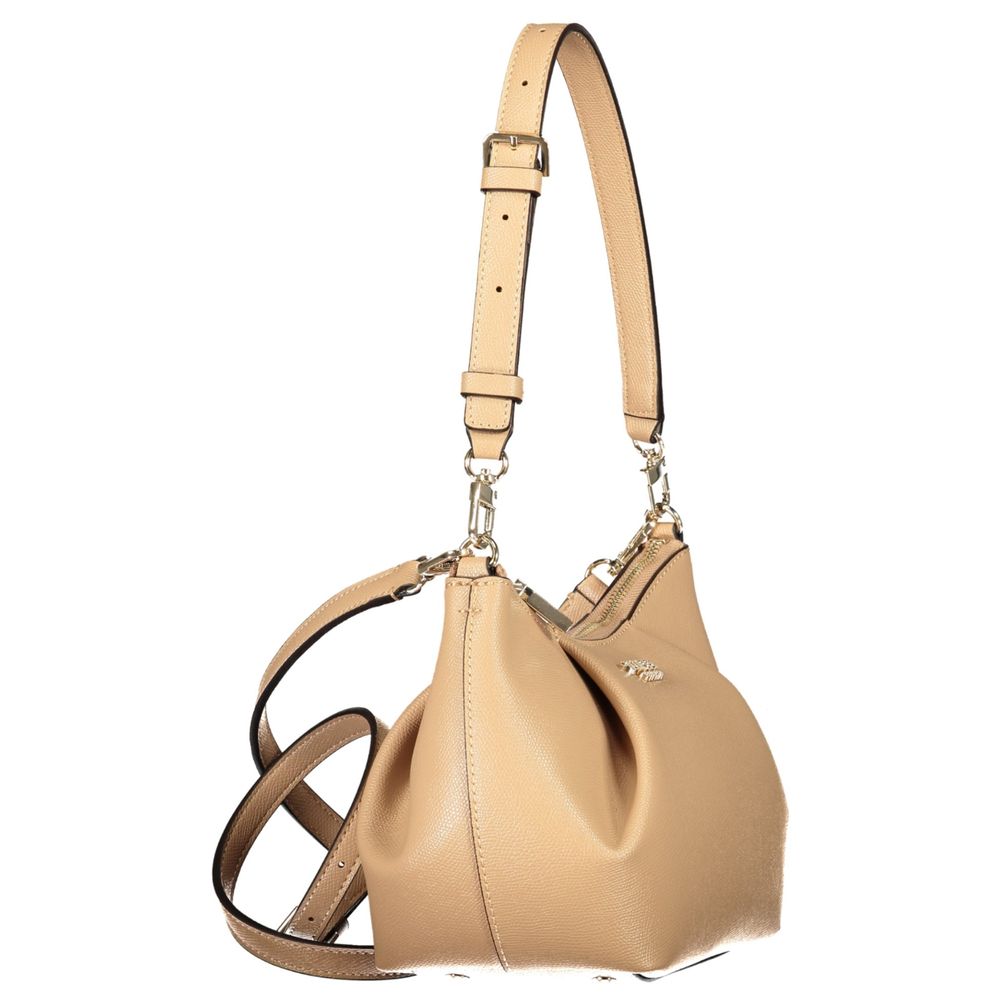 Beige Polyurethane Women's Bag