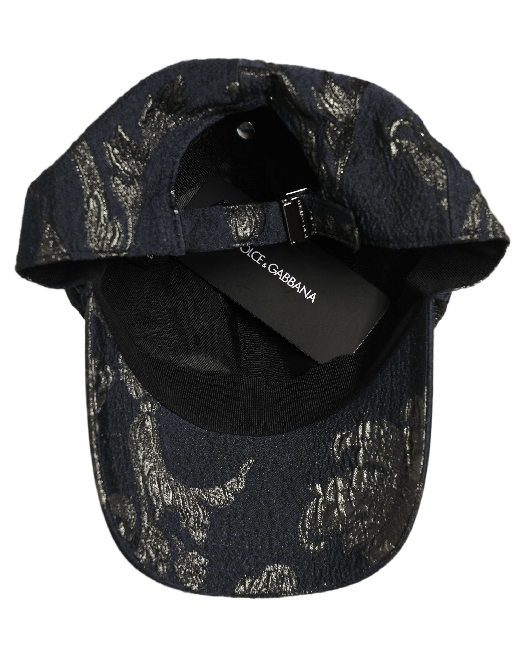 Men Black Floral Barocco Cotton Baseball Cap Hat