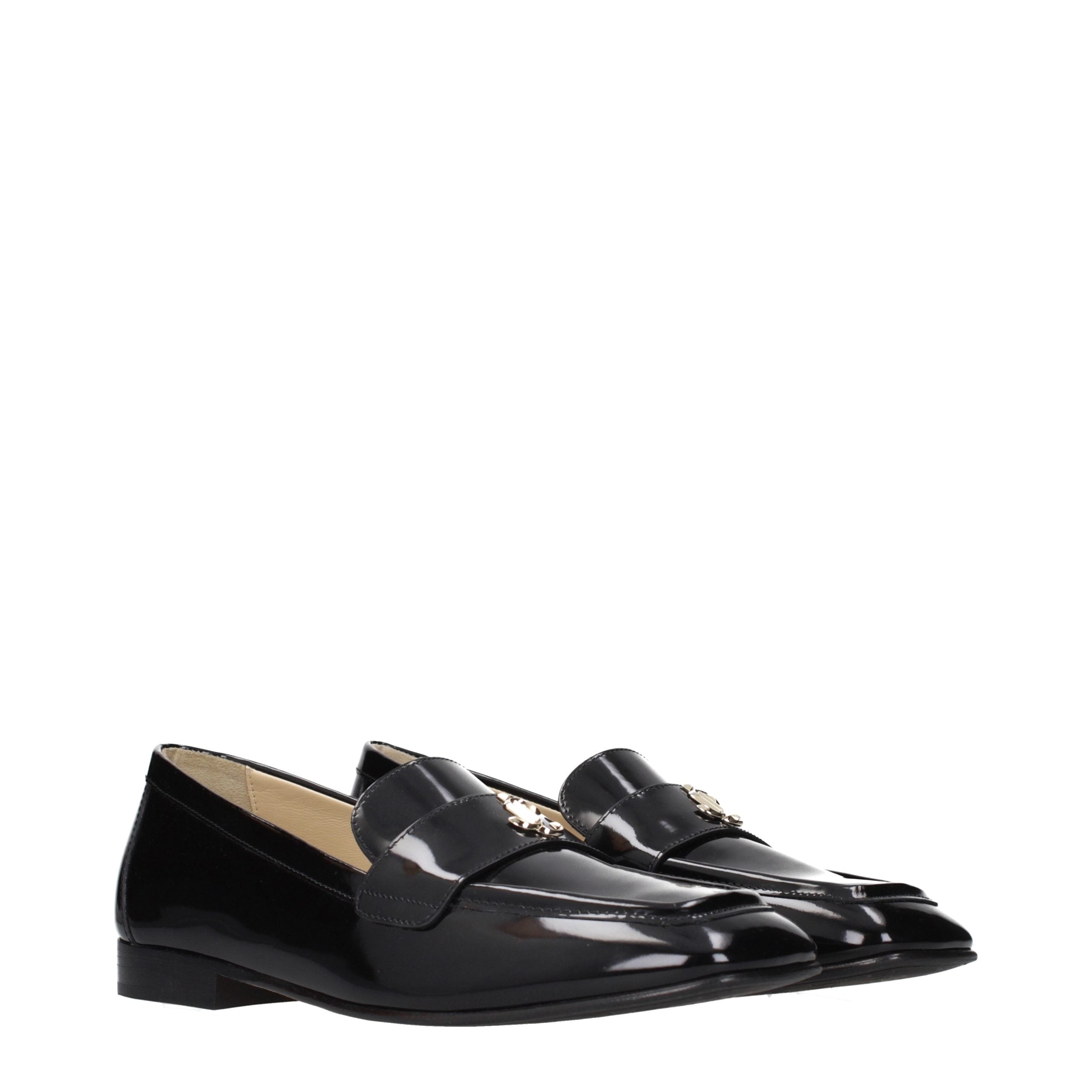 Black Leather Slip-On Loafers