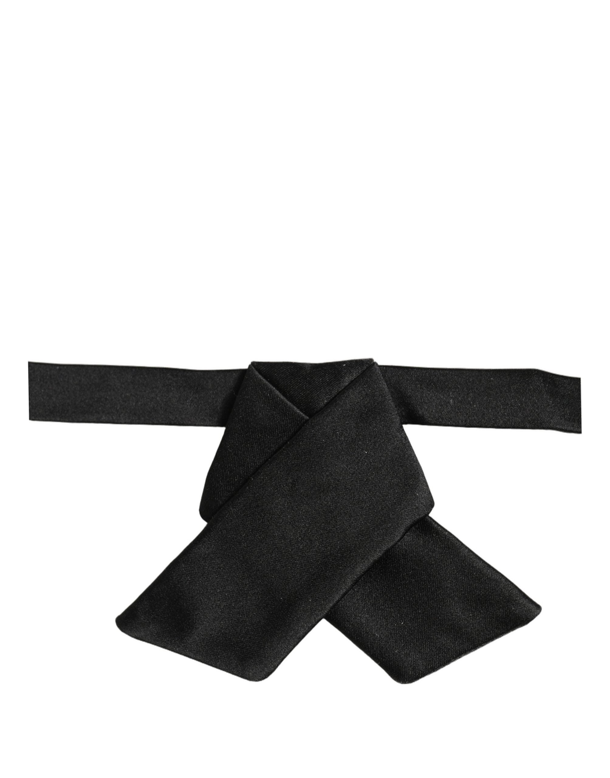 Men Black 100% SIlk Adjustable Neck Papillon Bow Tie