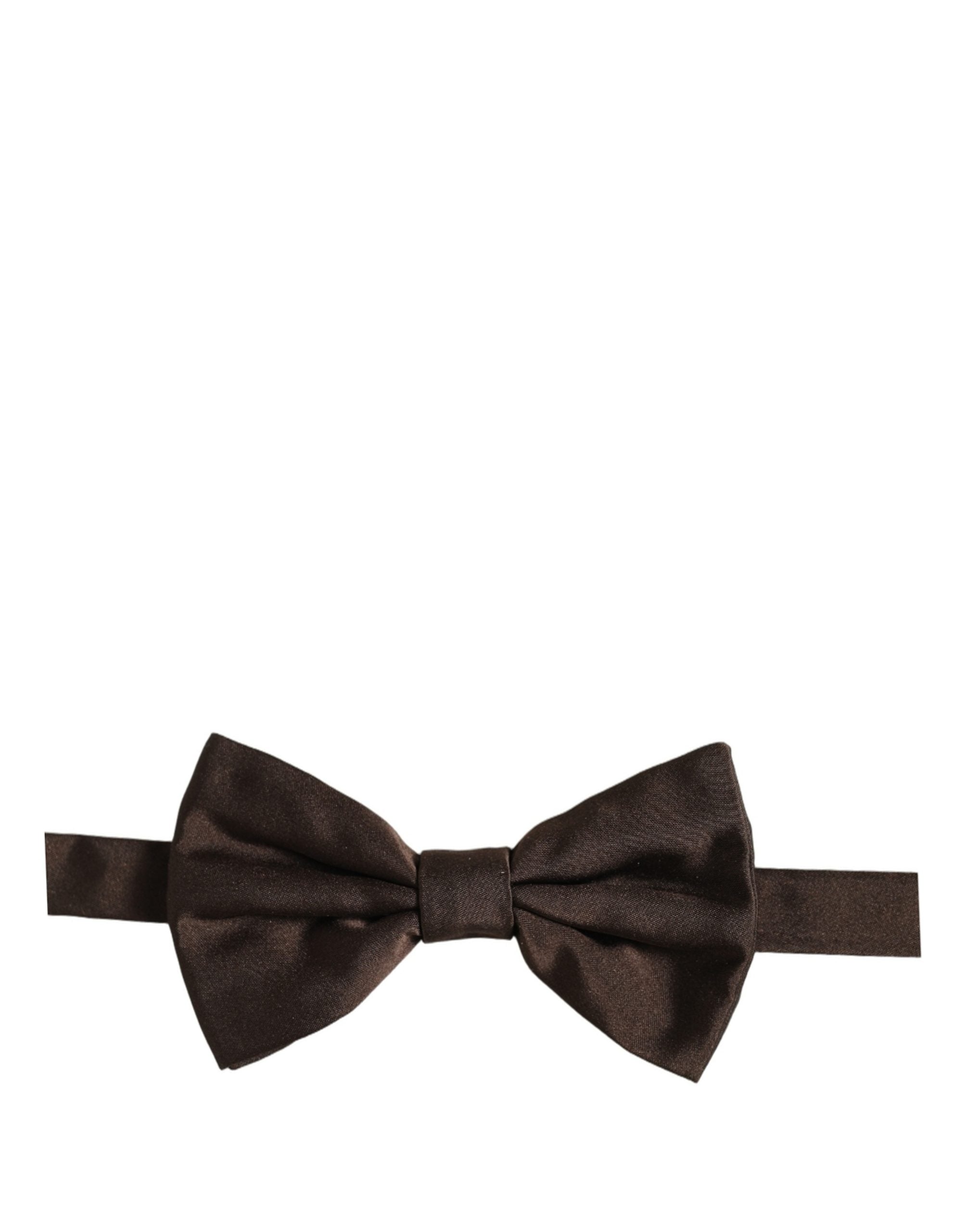 Men Brown 100% Silk Adjustable Neck Papillon Bow Tie