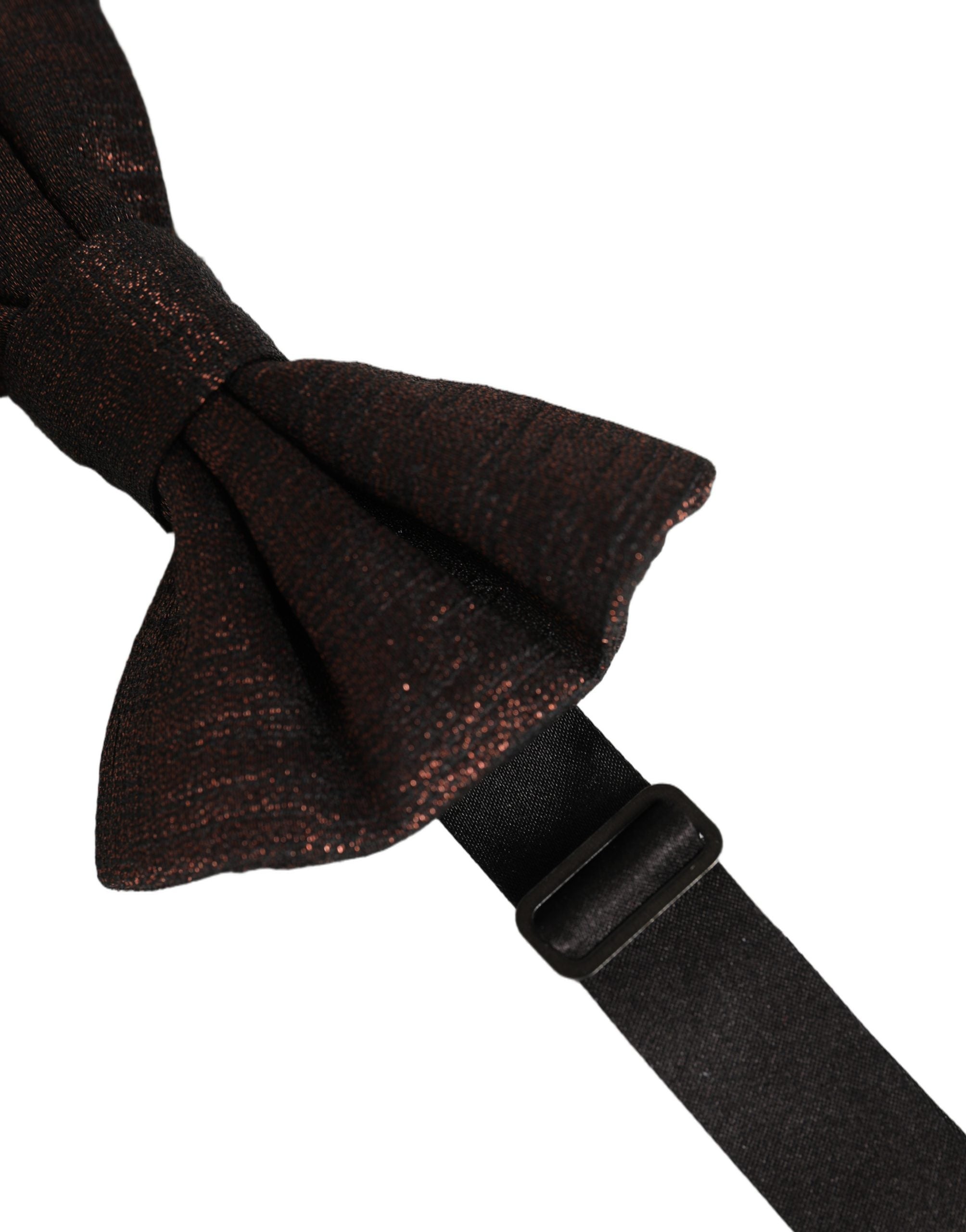 Men Brown 100% Silk Adjustable Neck Papillon Bow Tie