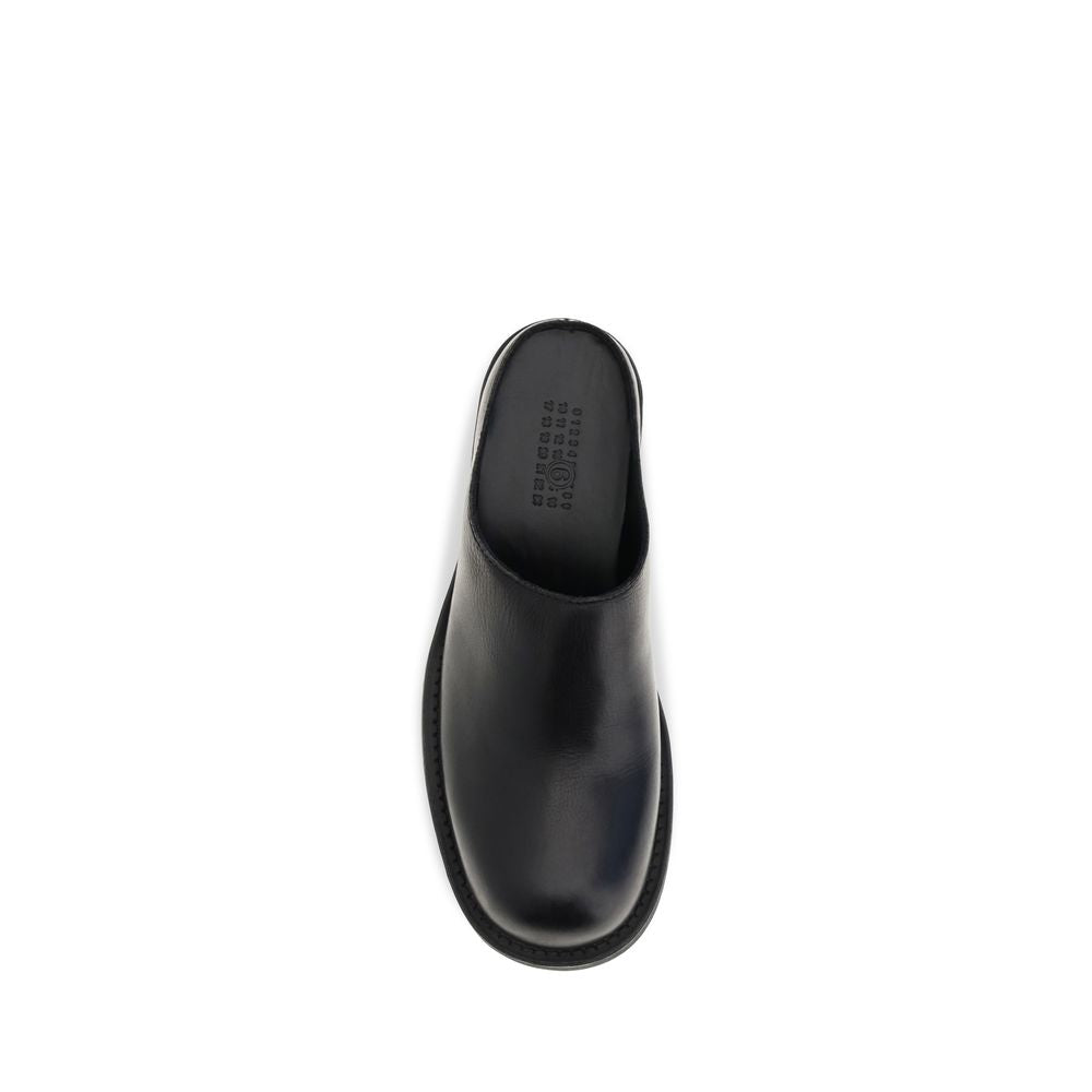 Black Calf Leather Bos Taurus Mules