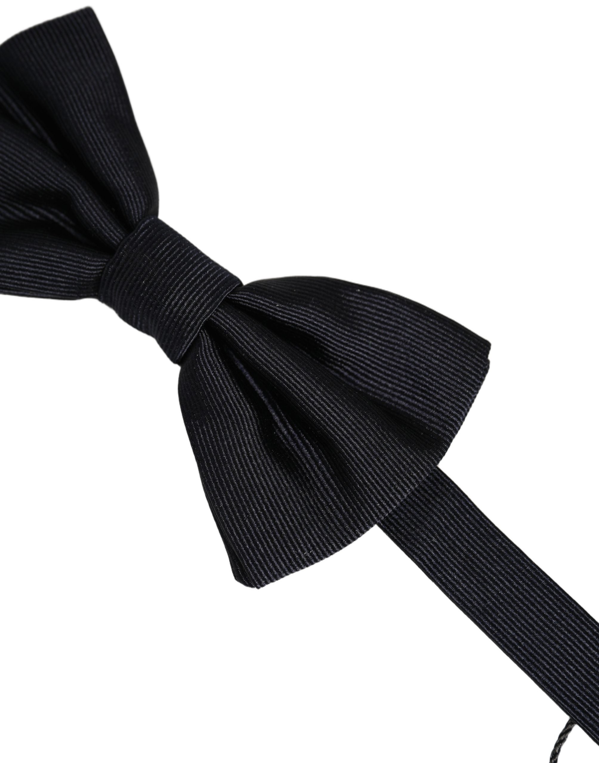 Men Black 100% Silk Adjustable Neck Papillon Bow Tie