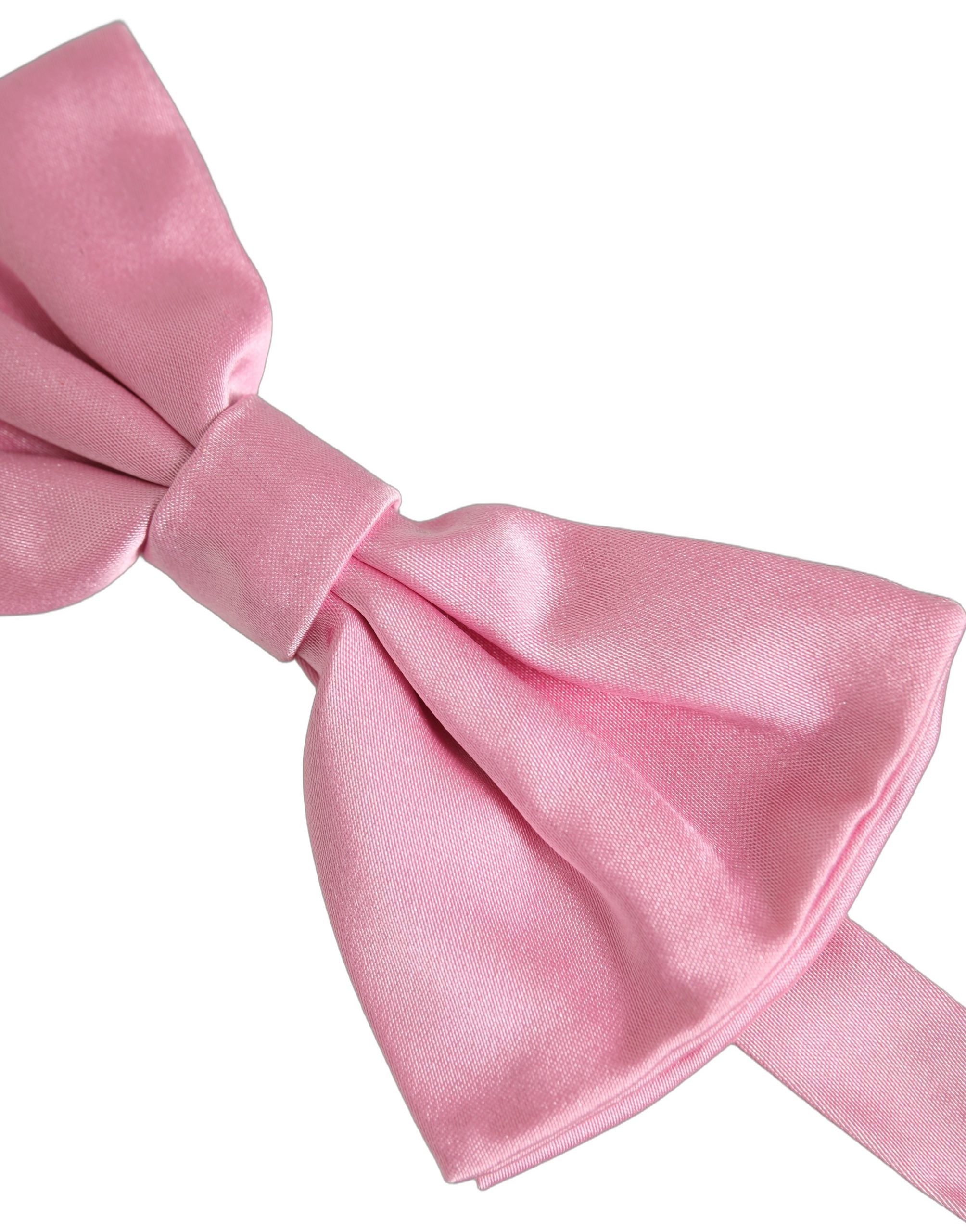 Men Pink 100% Silk Adjustable Neck Papillon Bow Tie