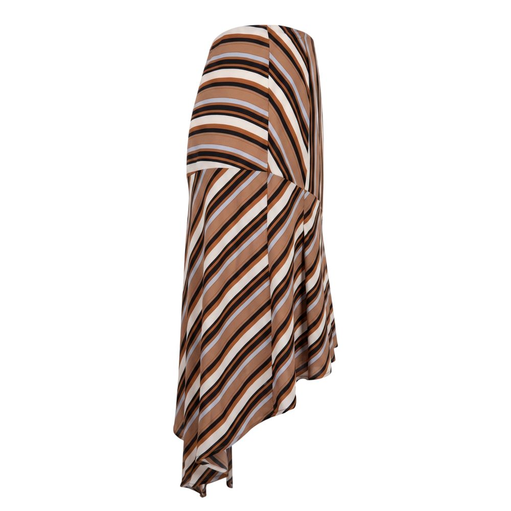 Brown Viscose Women's Skirt
