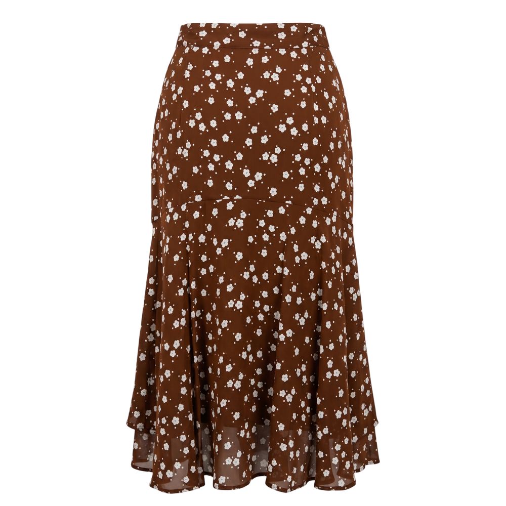 Brown Viscose Women Skirt