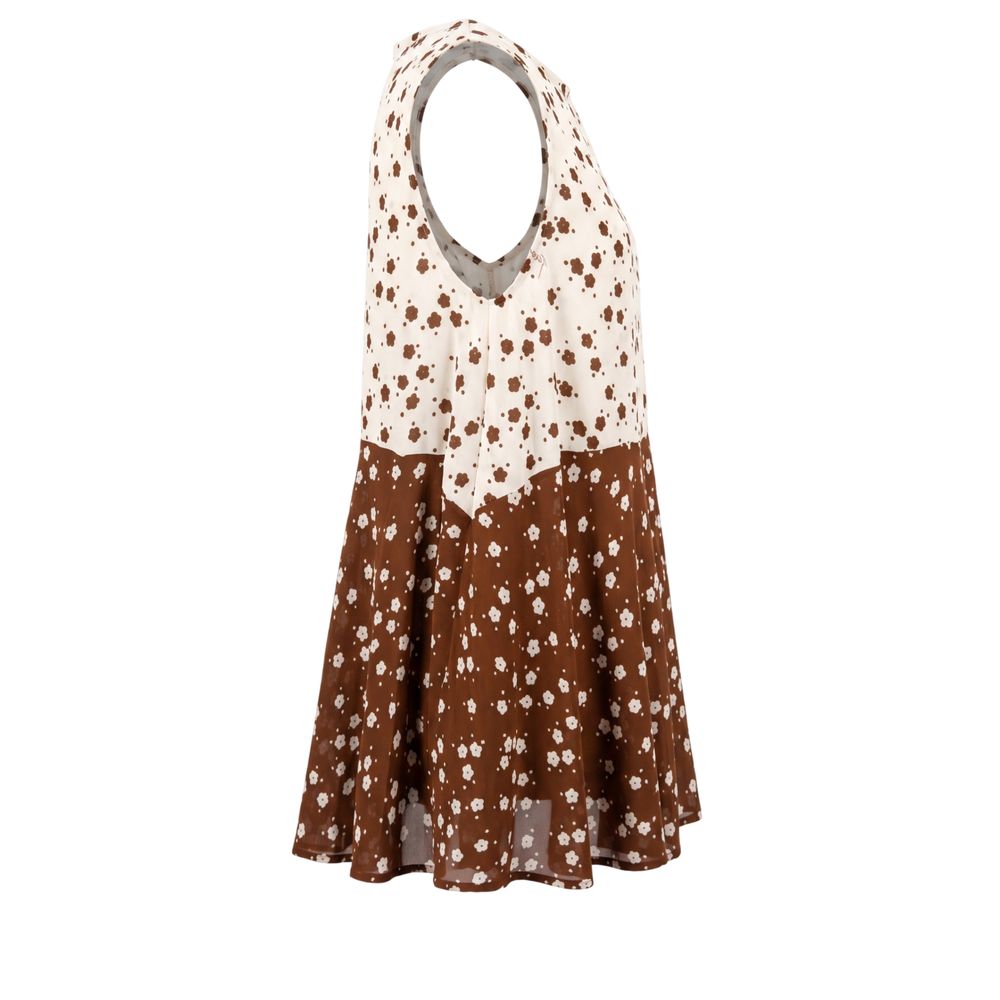 Brown Viscose Women Tank