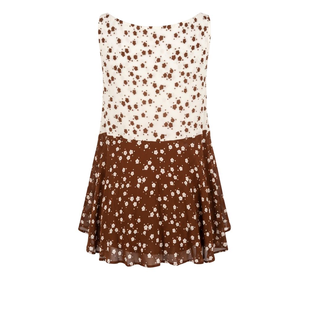 Brown Viscose Women Tank
