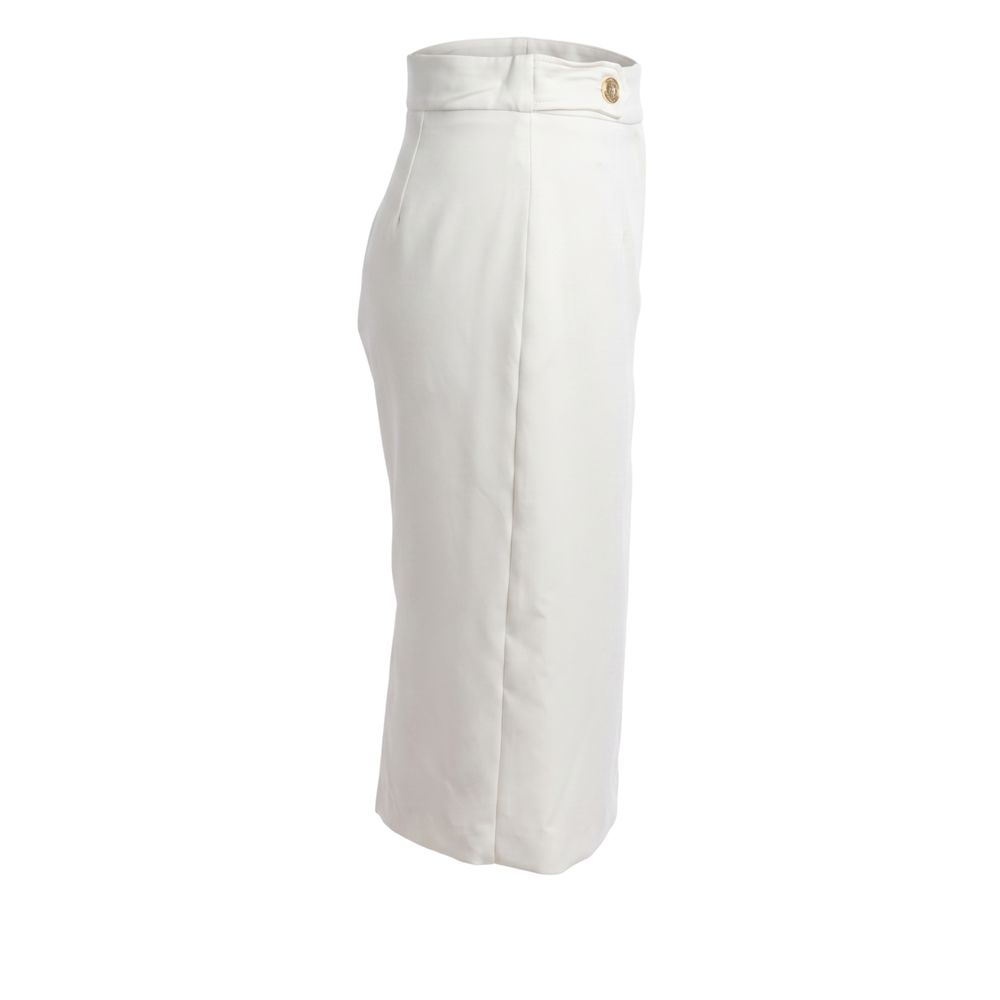 White Polyester Women Skirt