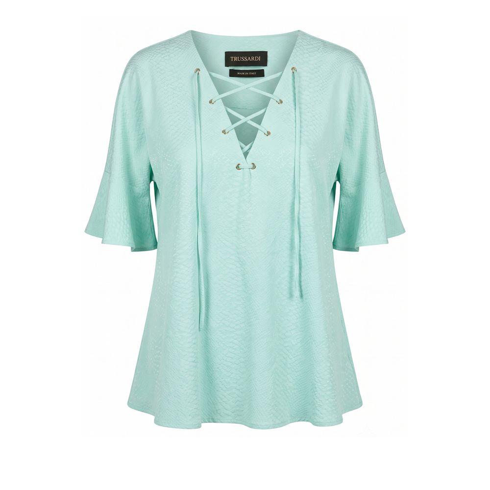 Light Blue Cotton Women Shirt