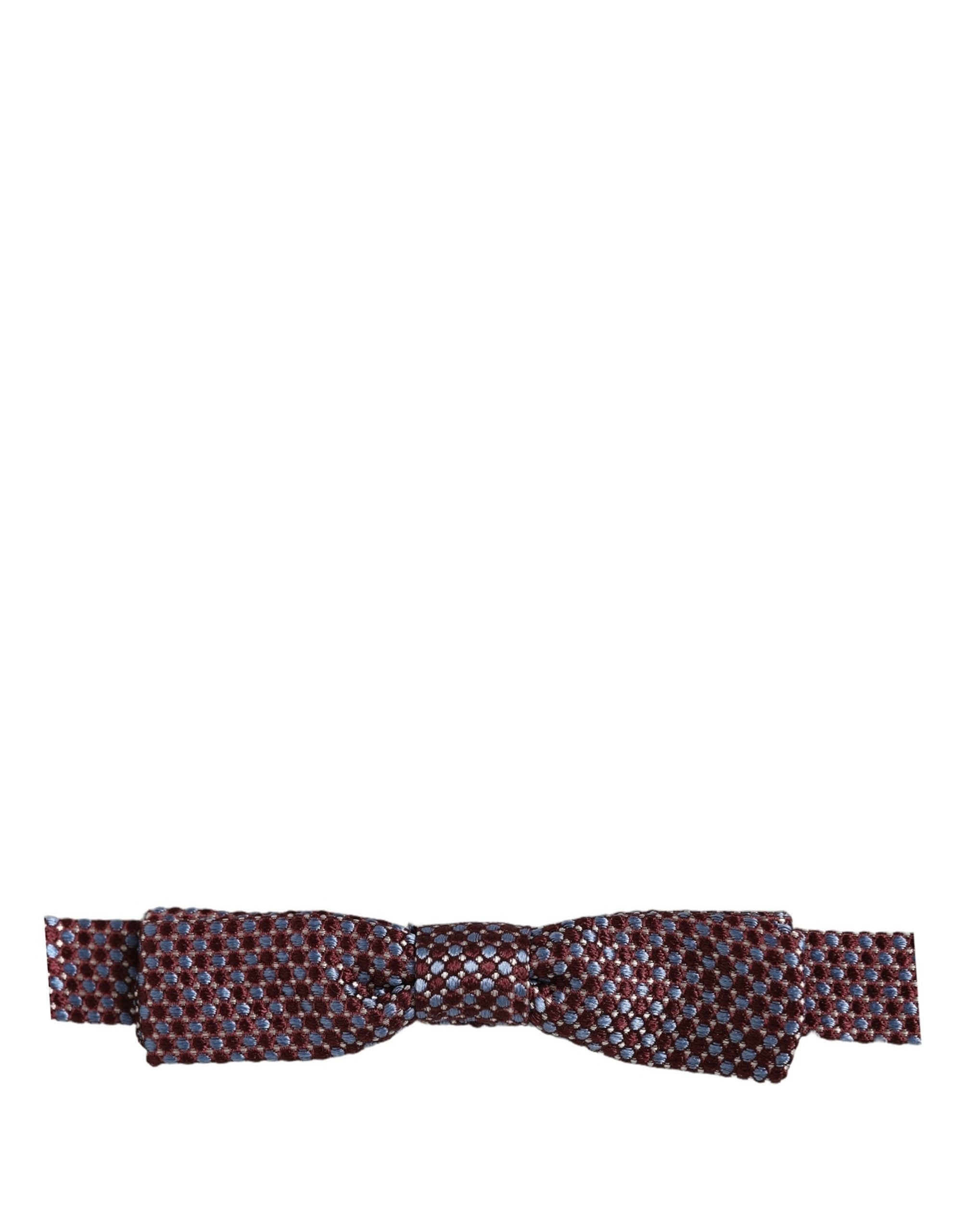 Blue Burgundy Woven Adjustable Neck Papillon Bow Tie