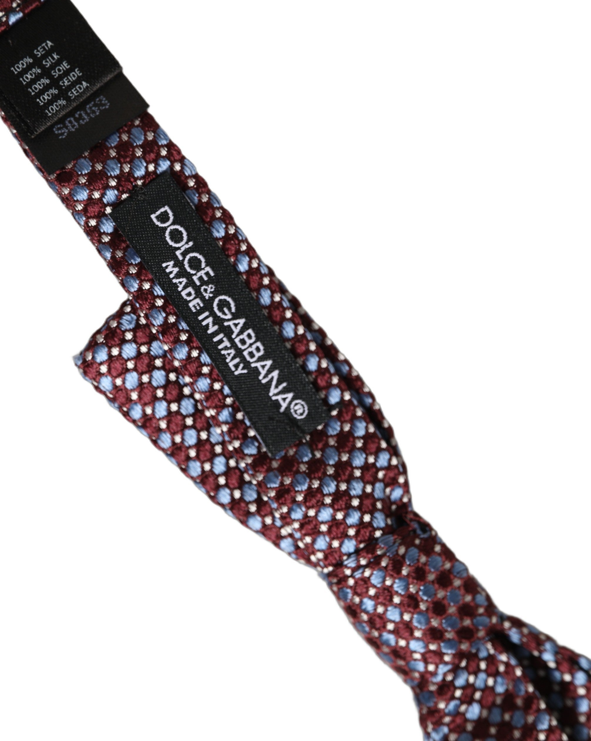 Blue Burgundy Woven Adjustable Neck Papillon Bow Tie