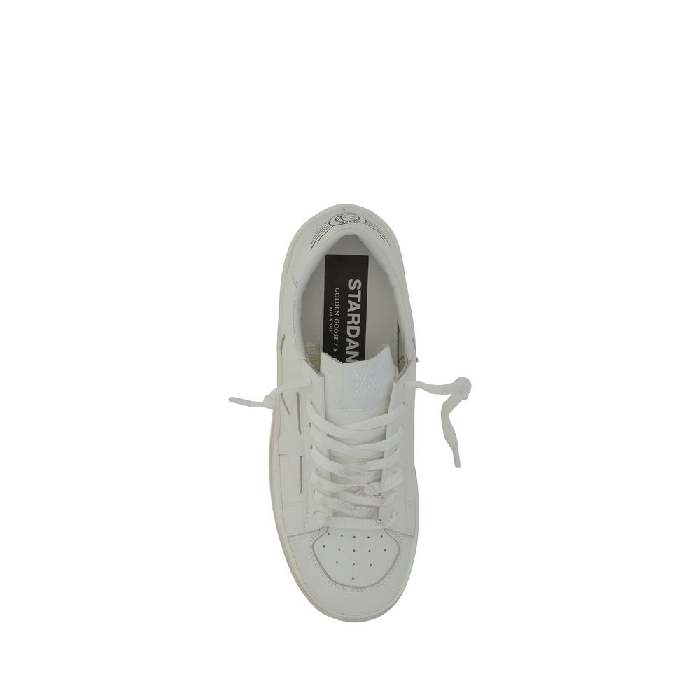 White Goatskin Low Top Sneakers