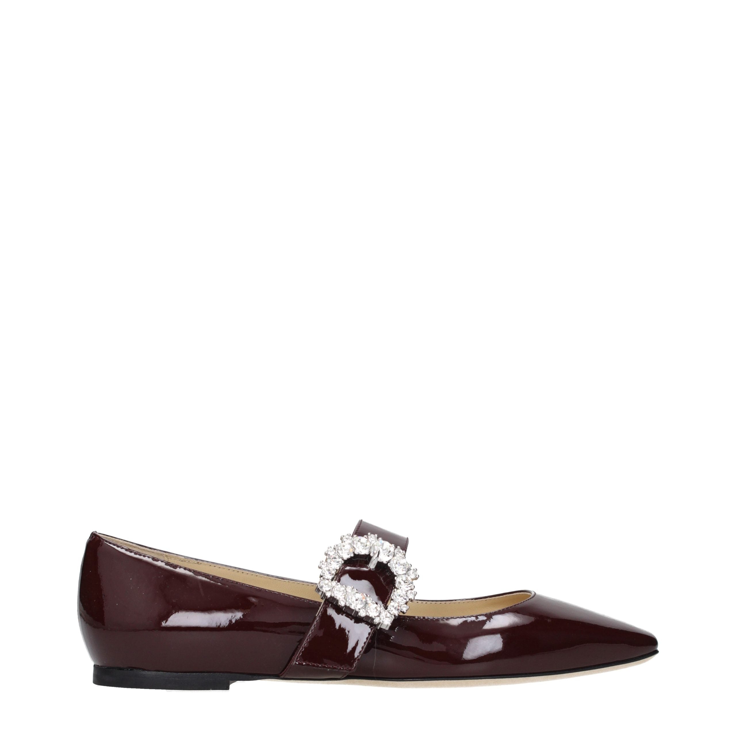 Red Leather Ballet Flats