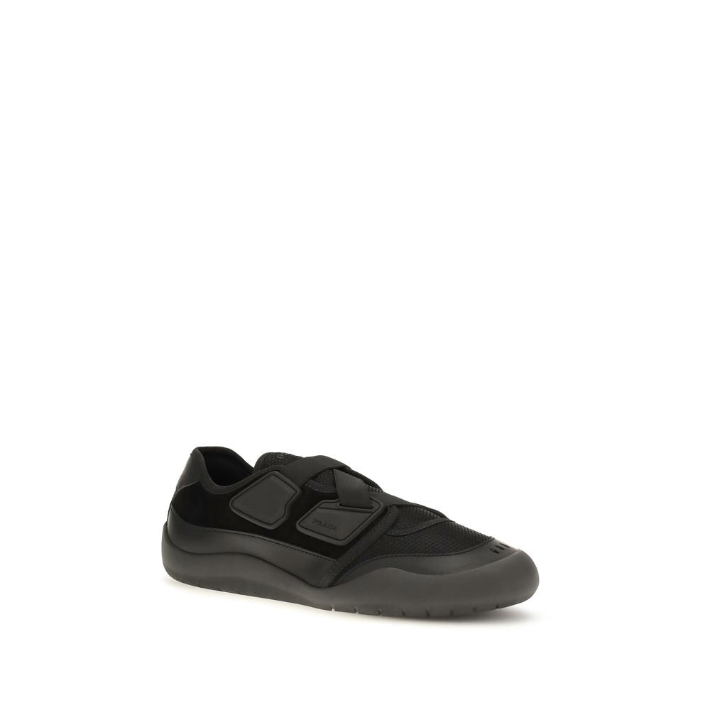 Black Nylon Low Top Sneakers