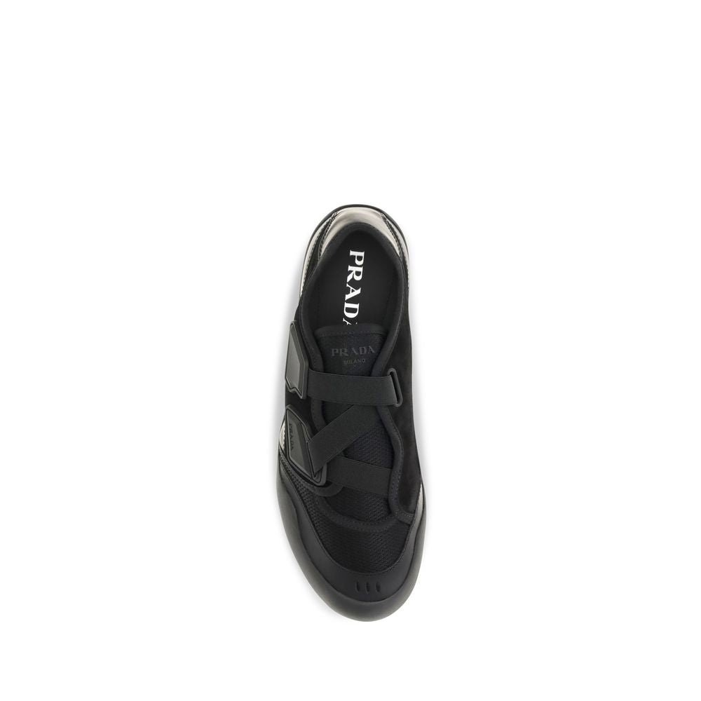 Black Nylon Low Top Sneakers