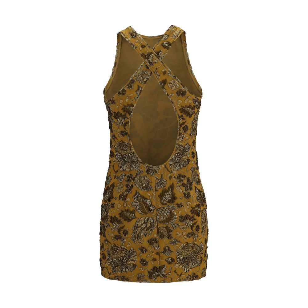 Brown Polyamide Cocktail Dress
