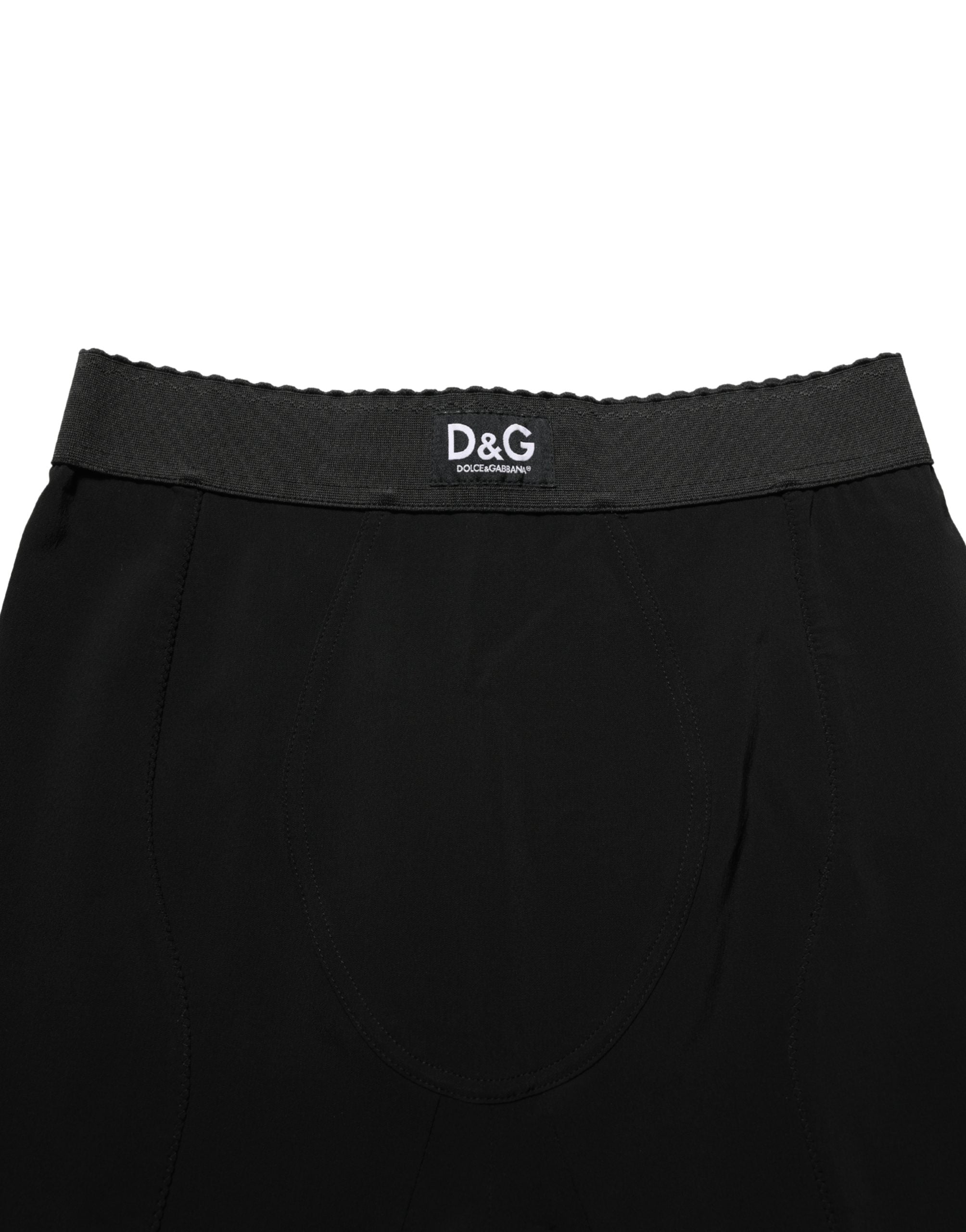 Black Viscose High Waist Capri Trouser Pants